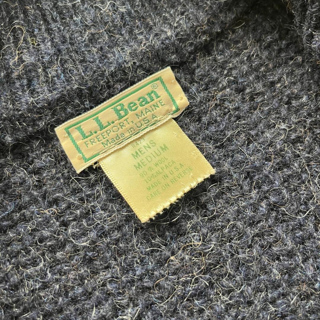 usa製 80s llbeen ドライバーズニット アルパカ混 短丈