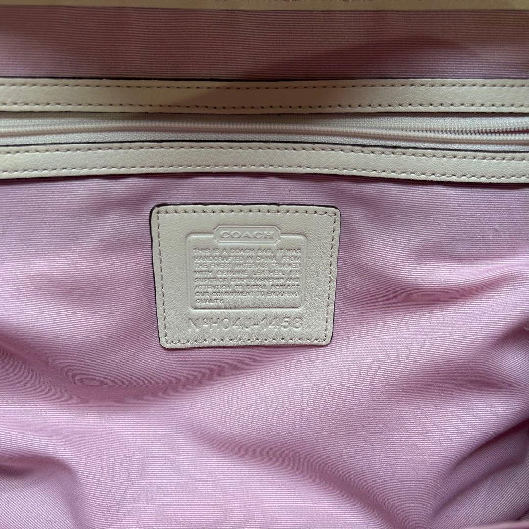 美品 coach シグネチャー SOHO ピンク ハンドバッグ フラップ