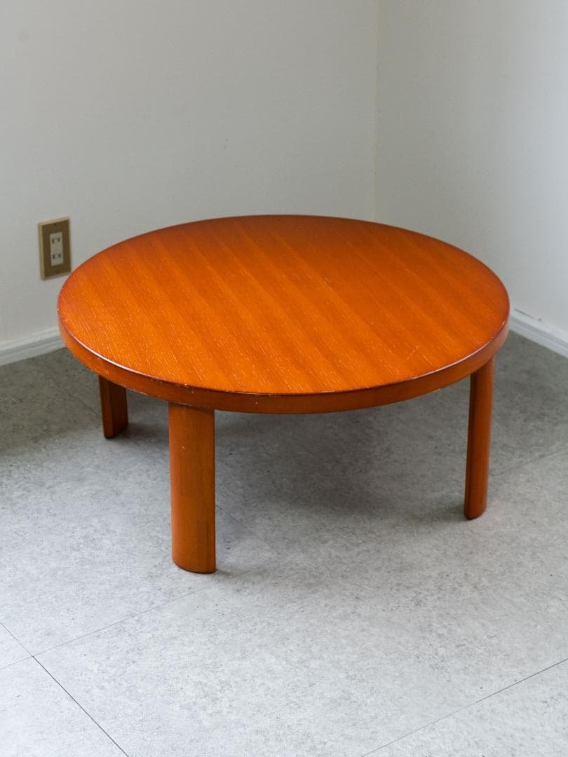 フクダクラフト　90年代 天然木円卓　折りたたみ　モダン ラウンド ローテーブル