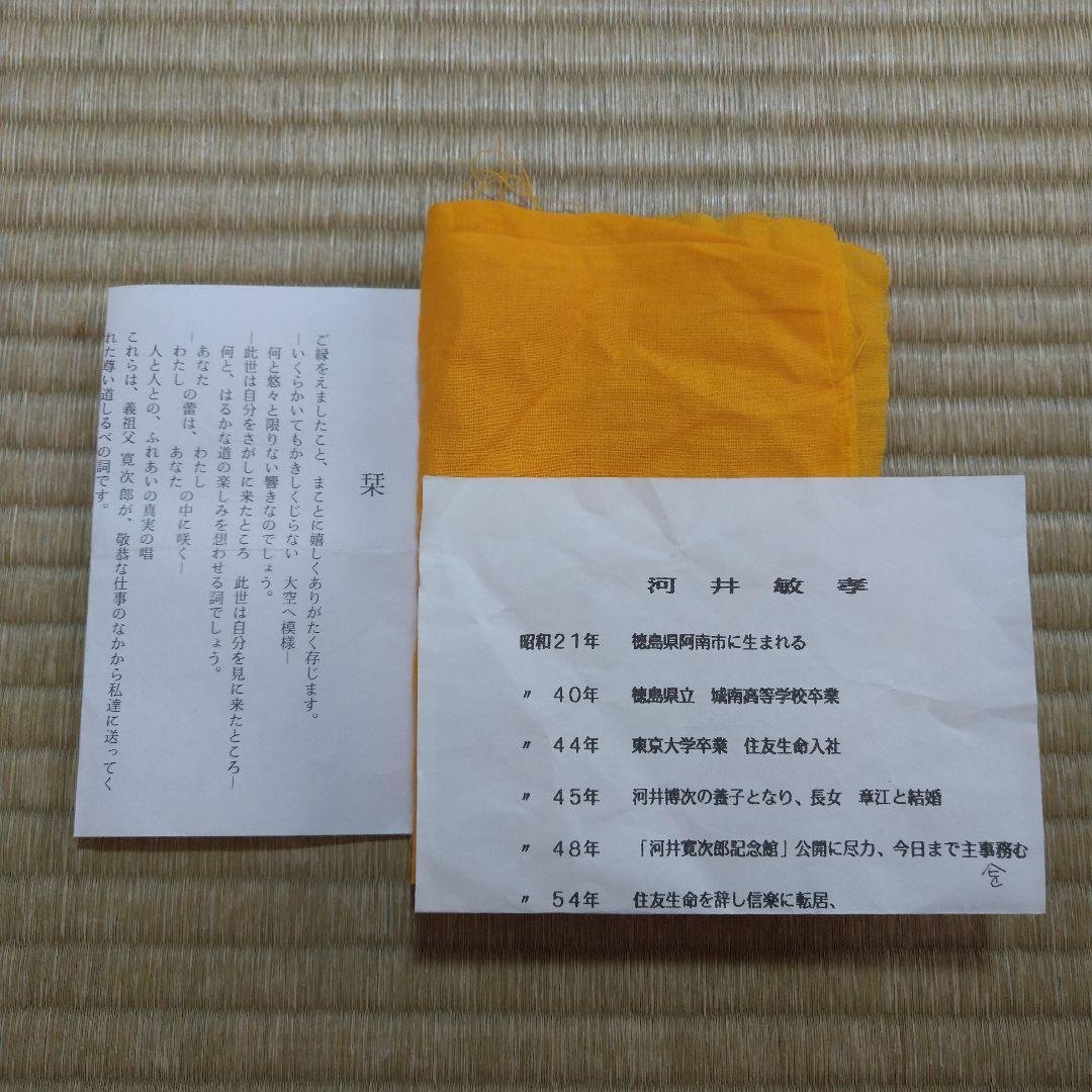 河井敏孝　鐵釉青丹彩碗　桐共箱　黄布・栞付き