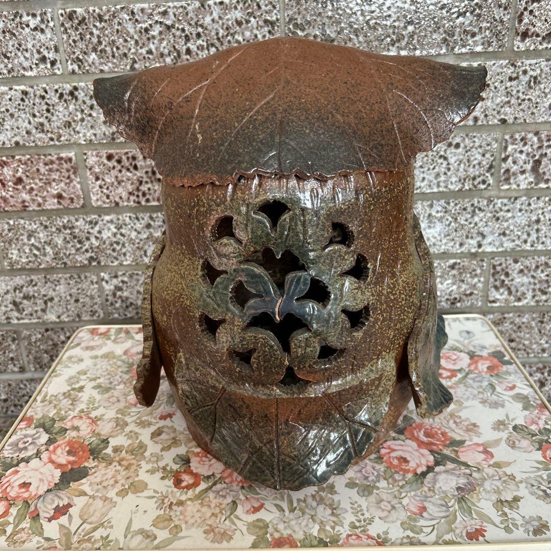 フクロウ型陶器オーナメント 約30cm