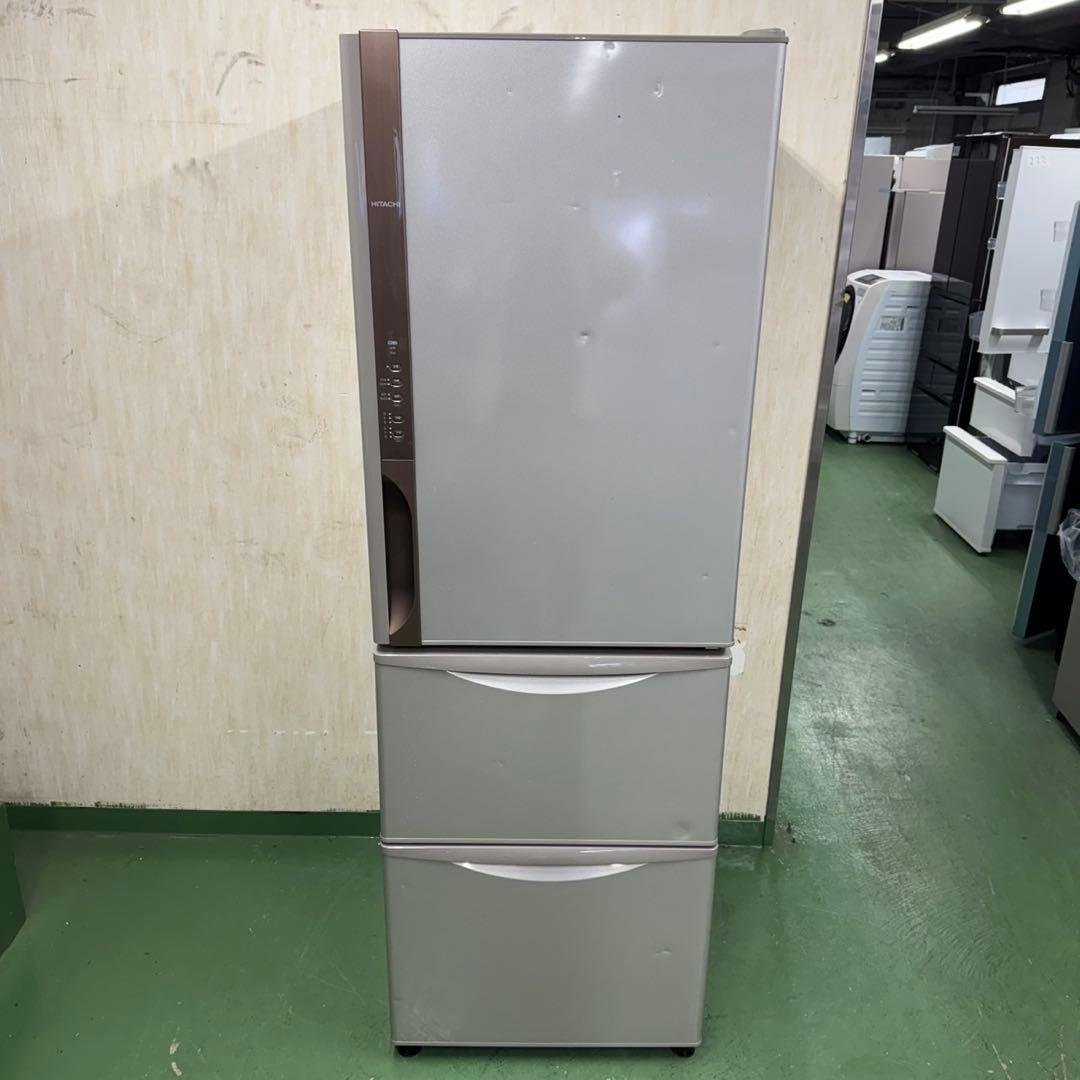 228 日立　大型冷蔵庫　375L 300L強　小型　家庭用　右開き　自動製氷