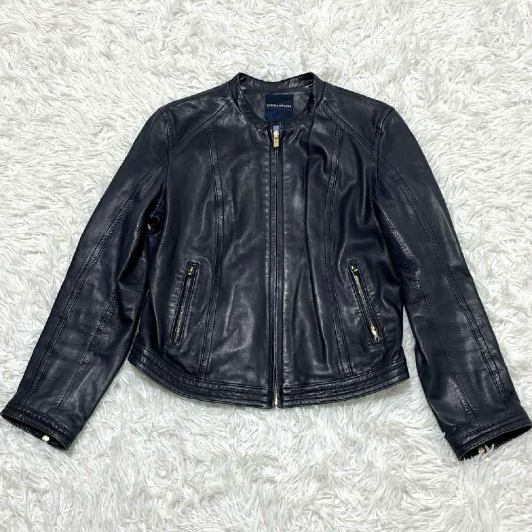 ガンちゃん　ラムレザージャケット　ジップアップブルゾン